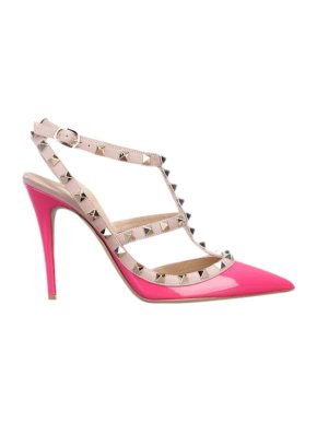 Valentino Patent Candy Pink Rockstud Sandals
