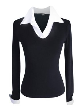Wolford Black Jumper with Detachable Collar & Cuffs