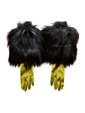 Gucci Eco-Fur Trimmed Satin Gloves