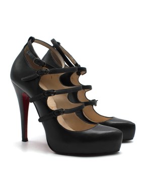 Christian Louboutin Black Leather Dillian Pumps