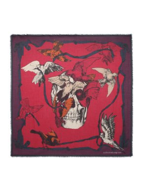 Alexander McQueen Modal And Silk Birdy Skull Scarf