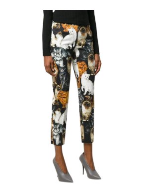 Dolce & Gabbana Cat Print Straight Leg Pants