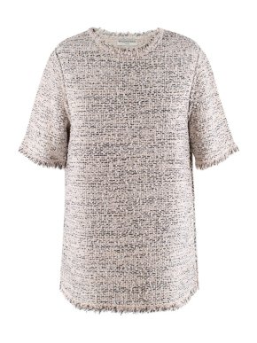 Balenciaga Ivory & Black Tweed Short Sleeve top