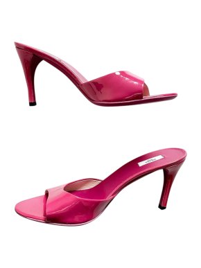 Prada Pink Patent Leather Mules