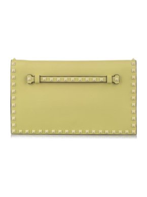 Valentino Green Leather Rockstud Wristlet/Clutch