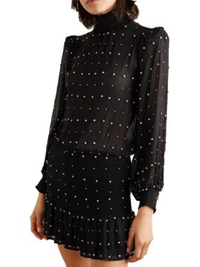 Retrofete Hedy Crystal-Embellished Silk-Georgette Mini Dress