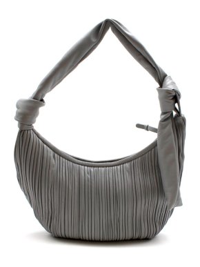 Neous Grey Leather Neptune Pleated Hobo Bag