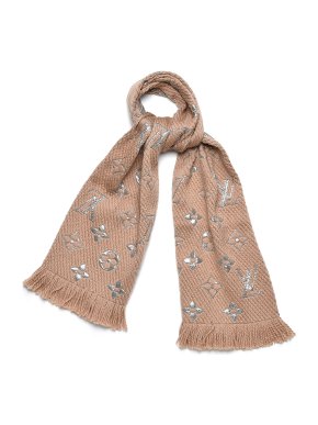 Louis Vuitton Beige Logomania Shine Shawl