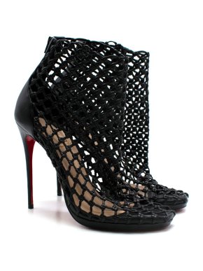 Christian Louboutin Black Leather Porligat Ankle Boots