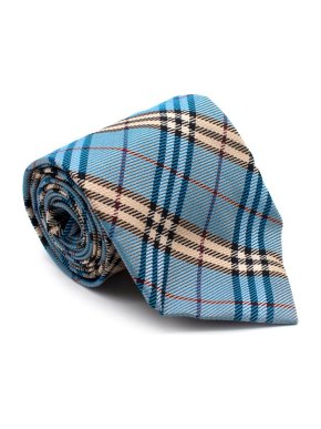 Burberry Blue Checkered Silk Tie