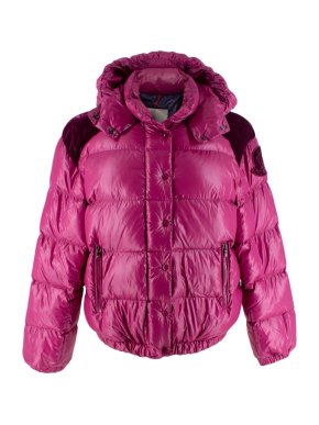 Moncler Fuchsia with a Hood Padded Puffer Jacket