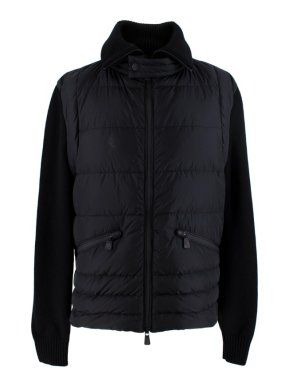 Moncler Black Bi-Fabric Cardigan