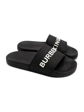 Burberry Black Logo Furley Slide Sandals
