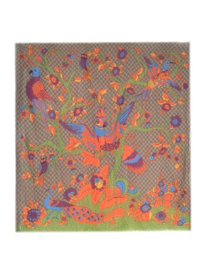 Gucci GG Monogram Silk Blend Shawl