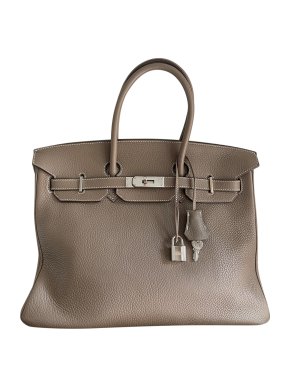 Hermes Etoupe Togo Leather Birkin 35 PHW