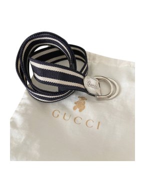 Gucci Blue & White Canvas Kids M/7Y Belt