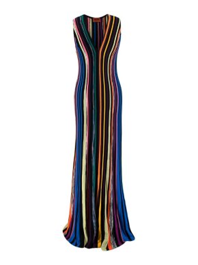 Missoni V Neck Long Multicoloured Dress