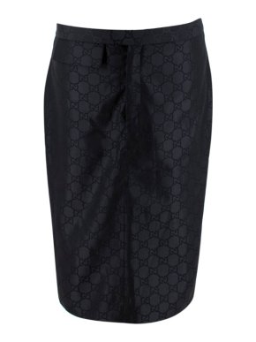 Gucci Black GG Monogram Vintage Pencil Skirt