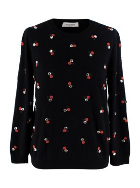 Valentino Black Embellished Wool Sweater