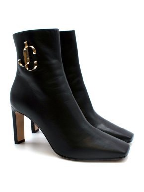 Jimmy Choo Black Leather Minori Ankle Boots