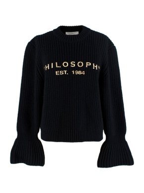 Philosophy Di Lorenzo Serafini Black Logo Print Jumper