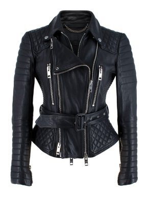 Burberry Prorsum Black Belted Biker Jacket