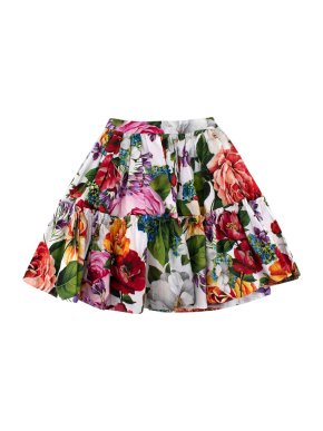 Dolce & Gabbana White Floral Cotton Skirt