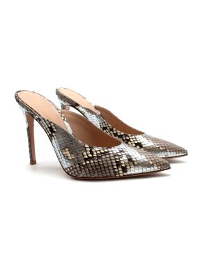 Gianvito Rossi Snakeskin Heeled Mules