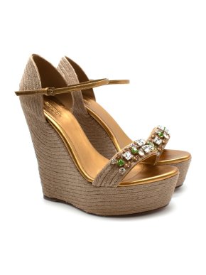 Gucci Caroline Crystal Espadrille Sandals