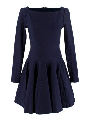 Alaia Sapphire Textured Long Sleeve Dress