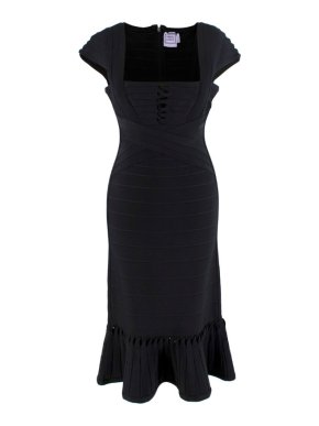 Herve Lager Midi Black Dress