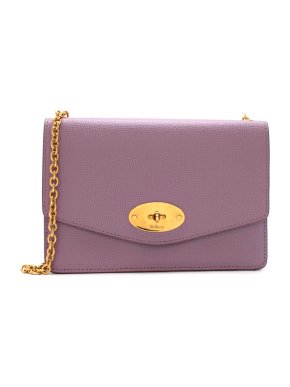 Mulberry Pastel Purple Small Darley Heavy Grain Shoulder Bag