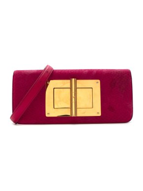 Tom Ford Pink Textured Suede Natalia Bag