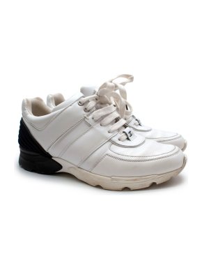 Chanel White Leather Trainers