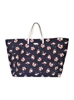 Gucci Navy Sunny Print Canvas Tote Bag