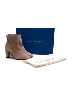 Stuart Weitzman Baby Pink Suede Ankle Boots