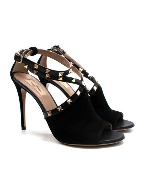 Valentino Garavani Black Rockstud Peep Toe