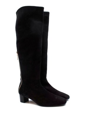 Stuart Weitzman Shrimpton Leather Panelled Suede Boots