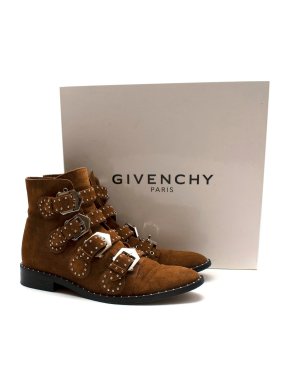 Givenchy Brown Suede Studded Ankle Boots