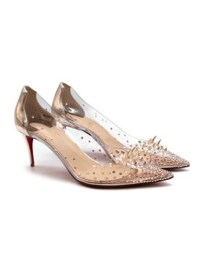 Christian Louboutin Grotika Embellished Pvc & Metallic Leather Pump