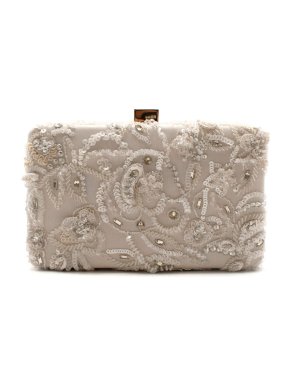 Elie Saab White Beaded Clutch