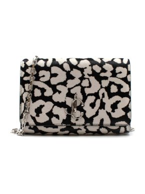 Jimmy Choo Black & White Leopard Print Shoulder Bag