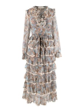 Zimmermann Ladybeetle Paisley Tiered Midi Dress