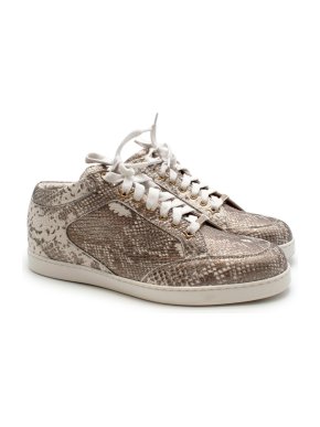 Jimmy Choo Python Embossed Mid-Low Trainers