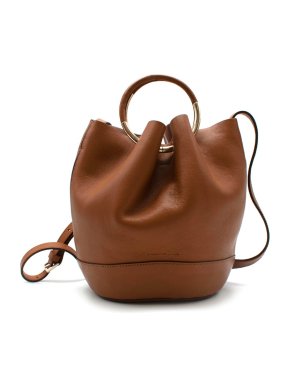 Massimo Dutti Brown Leather Bucket Bag