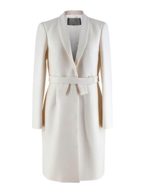 Giambattista Valli White Virgin Wool Belted Coat