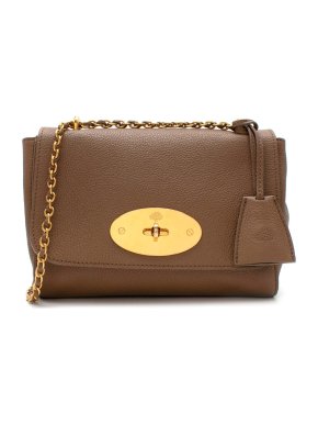 Mulberry Brown Grained Leather Lily Shoulder Bag