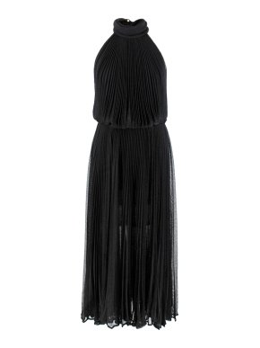 Maria Lucia Hohan Black Lurex Knit Pleated Dress