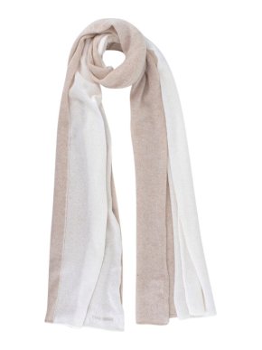 Franck Namani White & Beige Knit Cashmere Scarf