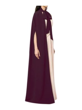 Elie Saab Purple Crepe One Side Cape